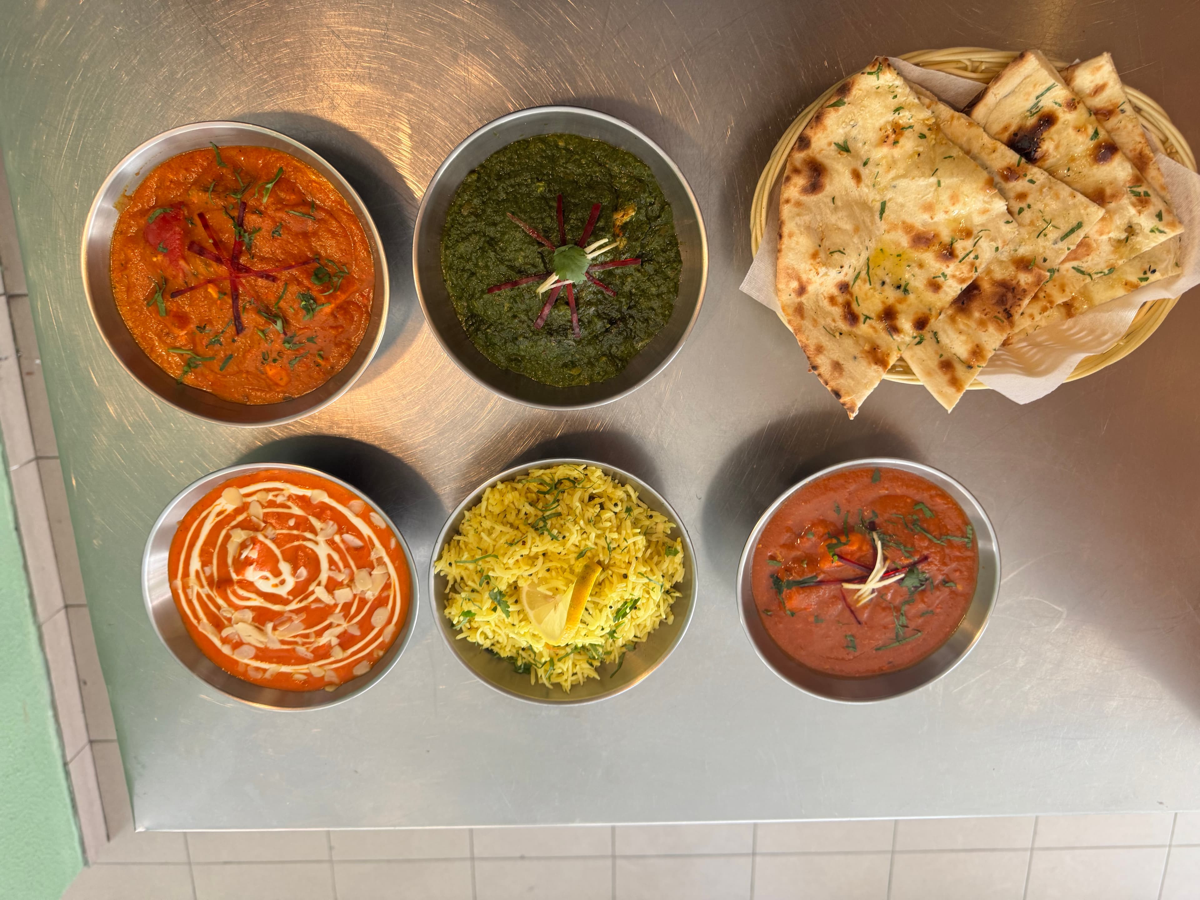 Assorted naan breads from tandoor